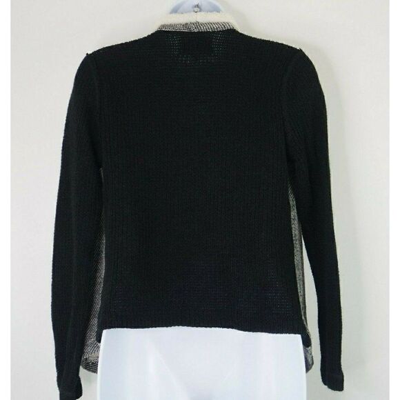 𝅺Skies Are Blue Womens Size XS Open Front Faux Fur Mixed Media Knit Cardigan - Picture 4 of 7